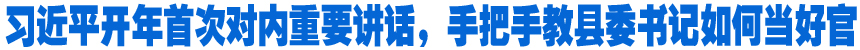 習近平開年首次對內重要講話，手把手教縣委書記如何當好官